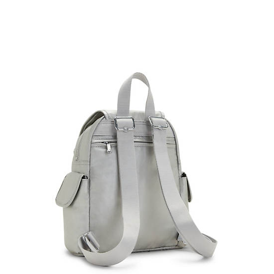 Kipling City Pack Mini Klassieke Metallic Rugzak Zilver | BE 1481NW